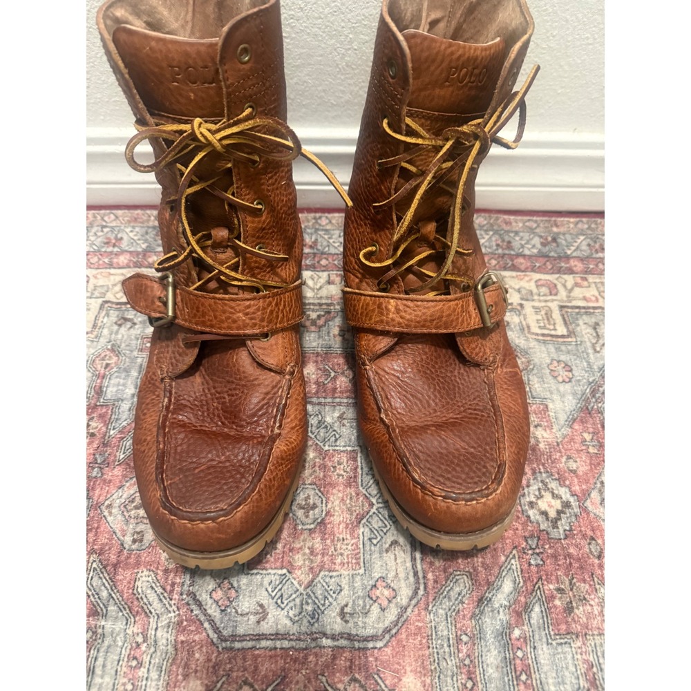 Polo Ralph Lauren Ranger Brown Leather Lug Sole Boots Mens 13D RANGER-BO-CSL